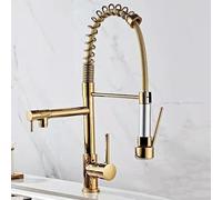 Gold Kitchen Tap with Pull Out Spray y dos bouces de 360 ° Tapón de palanca de palanca simple (oro rosa) Moderno de cocina Modern Kitchen LWX