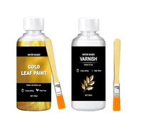 Gold Leaf Paint - Water-Based Decorative Pigment with Brush