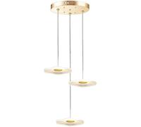 Gold LED Acrylic Foyer High Entryway Staircase Single Pendant 3 Compatible with Dining Room,LED Chandelier Ceiling Light Fixture(3 Lights)