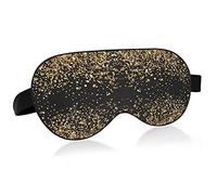 Gold Luxury Glittering Shining On Black Eye Masks Cover Blocks Light Sleep Mask Shade Cover Blindfold Relaxing Eyeshade Cover con correa ajustable para la cabeza para hombres, mujeres y niños