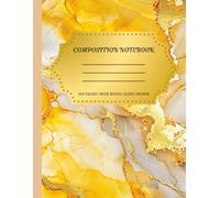 Gold Marble Composition Notebook - Wide Ruled - Trendy School Supply for Girls or Boys: Yellow-gold swirl notebook - Wide ruled for all ages - Makes school stylish and fun