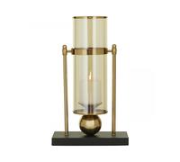 Gold Metal Pillar Candle Holder 10 inch x 5 inch x 17 inch for Elegant Home Decor and Modern Interior Design