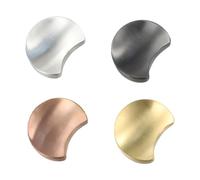 Gold Moon - Soporte de metal para palillos semicircular, 5 x 3 cm, diseño de luna dorada, adecuado para uso diario, pero también para cucharas para decorar cada rincón de tu vida (1 negro + 1 plateado