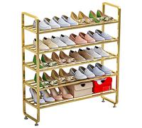 Gold Multi-Layer Wrought Iron Shoe Rack Simple Floor Storage Shoe Storage Rack Steel Mesh Stackable Rack Space-Saving,802886cm ()