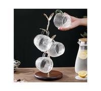 (Gold, Multicolor) CYF-627 4 Cup Holder Tree Leaf Design Iron Art Storage Rack for Coffee Cups Water Glasses - Gold