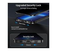 (Gold, Multicolor) For iPhone 16 Plus Case Anti-Spy Double-Sided Tempered Glass+Magnetic Metal Frame Phone Cover - Blue