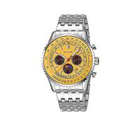(Gold, Multicolor) SKMEI 9348 Multifunctional Quartz Watch Three Small Dials Stainless Steel Band Waterproof Watch