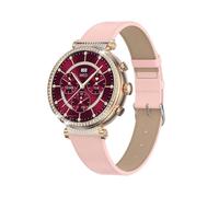 (Gold, Multicolor) TK28 Women ECG Bluetooth Call Heart Rate Temperature Monitor Smart Watch, Leather Strap (CE Certifie