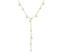 Gold Necklace Women Pearl Tassels Pendant Necklaces 42CM, Stainless Steel, No Gemstone