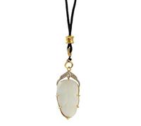 Gold Necklace Womens Jade Leaf Pendant Necklaces 35cm, No Gemstone