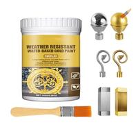 Gold Paint, 150g Metal Art Liquid, 3.94x3.94x5.91 Inch Shiny Quick-Dry Solution for Arts Crafts Painting Furniture Jewelry Wall Scrapbooking Tombstone Writing, Daily Decoration Aid for Studio Routine