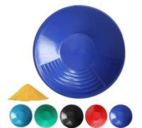 Gold Pan, 15 inch Round Green Gold Panning Equipment with Different Riffle, Effective Separation of Golds, Lightweight Manual Plastic Prospecting Equipment (Dark Blue)