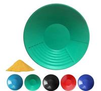 Gold Pan, 15 inch Round Green Gold Panning Equipment with Different Riffle, Effective Separation of Golds, Lightweight Manual Plastic Prospecting Equipment (Green)