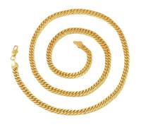 Gold Plated Chain, Lightweight Trendy Tarnish Resistant Jewelry Chain, Stylish Men Necklace For Party Festival Dating Wedding Streetwear Special Occasion Fashion Accessory Daily Wear Hip Hop Gift Use