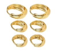 Gold Plated Hoop Earrings, Chunky Fashion Jewelry, Trendy Women Earri | Gold Plated Chunky Hoop Earrings Add A Stylish Touch To Outfits For Parties, Celebrations, And Daily Fashion.