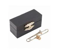 Gold-Plated Musical Trombone Brooch with Gift Box