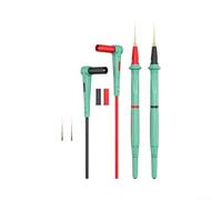 Gold Plated Probe Tips 0.1mm 0.2mm for Precision Testing | Soft silicone jacket, flexible in cold heat, 116cm total length, safe 1000V 20A rating, green color