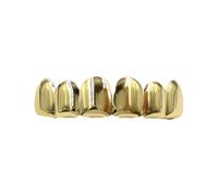 Gold Plated Tooth Caps, Shining Brace Teeth Covers, Copper Plated Gold Tooth Caps for Party Cosplay, Portable Christmas Mouth Brace, (1 Set), Ideal for Special Occasions and Costumes