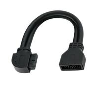 Gold Plated USB3.0 Motherboard Extension Cable 25cm 90 Degree Elbow Design Front Panel Adapter For PC Builds