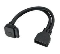 Gold Plated USB3.0 Motherboard Extension Cable 25cm 90 Degree Elbow Design Front Panel Adapter For PC Builds