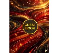 GOLD & RED GUEST BOOK: A luxurious guest book for special occasions. luxurious waves Perfect for events that require a luxurious first impression, ... 8.25" x 11". Space for 4 guests per page.