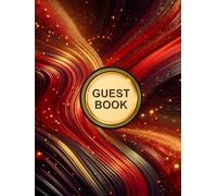 GOLD & RED LUXURY WAVE GUEST BOOK: This luxurious guest book for special occasions is perfect for events that make a first impression, such as ... 8.25" x 11", space for 4 guests per page