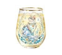 Gold Rim Cat Glass Cup, Cute Tumbler For Iced Coffee,for Home Kitchen