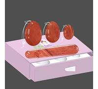 Gold Sandstone Yoni Egg Set Natural Stones Jade Eggs Drilled Jade Egg Crystal Yoni Eggs For Kegel Exercises Stone Balls