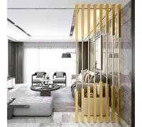 Gold - Separador de ambientes decorativo de 65 a 300 cm, para interiores, columnas de separación de metal, privacidad, juego de 8 piezas, 245 cm/97 pulgadas/2,5 m, elegante decoración de oficina