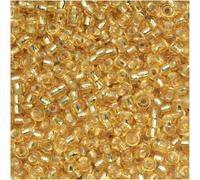 Gold Silver Lined Miyuki Japanese round rocailles glass seed beads 11/0 Approximately 24 gram 5 inch tube by Miyuki 11 Round