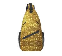 Gold Sling Backpack Crossbody Chest Bag Daypack para Viajes de Senderismo
