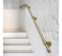 Gold Stair il - Kit completo de barandilla industrial de 1 a 6 m, barra de agarre para seguridad de hierro forjado montado en la pared para uso en interiores y exteriores (tamaño: 420 cm)