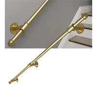 Gold Stair il - Kit de barandilla de metal ajustable de 1,5 m a 3 m, barandilla completa para escalera con diseño de tubería de agua, barra de soporte para seguridad y estilo