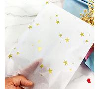Gold Star - Papel de seda a granel para regalo, 25 hojas de 19.7 x 27.5 pulgadas para bolsas de regalo de cumpleaños, boda, bricolaje, arte, manualidades, regalo, papel de seda (oro blanco)