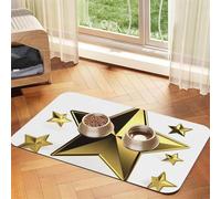 Gold Star - Tapete de comida para perros para pisos, 16 x 24 pulgadas, antideslizante, súper absorbente, tapete de comida para mascotas, tapete para lavavajillas para comida y agua, bonita alfombrilla