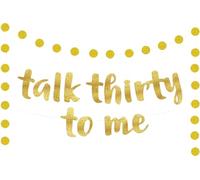 Gold Talk Thirty to Me - Kit de guirnalda colgante de lunares circulares de papel de 2 m para fiestas de cumpleaños divertidas