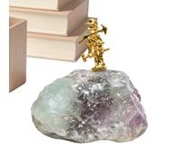 Gold Thinker Statue, Modern Abstract Figure Hand Craft | Crystal Realistic Collectible Sculpture | Cabinet Desk Sculpture Ornament | For Enthusiasts Friends Adults Men Women Home Office Indoor