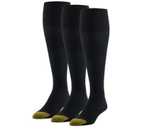 Gold Toe Metropolitan Over-The-Calf Dress Socks, 3-Pairs Calcetines de Vestir, Negro, L (Pack de 3) para Hombre