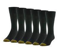 Gold Toe Calcetines para hombre (paquete de 6), Negro, L