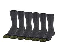 Gold Toe Calcetines para hombre, Trabajo gris/negro (6 pares), L