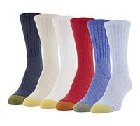 Gold Toe Casual Texture Crew Socks, Multipairs Calcetines, Chambray, M (Pack de 6) para Mujer