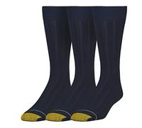 Gold Toe Calcetines Hampton, 3 Pares Vestir, Azul Marino, Taille Unique (Pack de 3) para Hombre