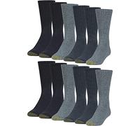 Gold Toe Harrington Crew Socks, Multipairs Calcetines, Mezclilla/Chambray/Azul Marino (12 Pares), L (Pack Hombre