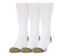 Gold Toe Outlast Crew Socks, 3-Pairs Calcetines, Blanco, L (Pack de 3) para Hombre