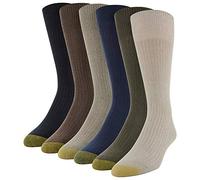 Gold Toe Stanton Crew-Calcetines (6 Pares) Vestir, Khaki Marl Surtido, XL (Pack de 6) para Hombre