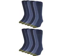 Gold Toe Stanton Crew - Calcetines multipar para hombre (12 unidades), Chambray/Denim/Midnight (12 pares), L