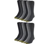 Gold Toe Stanton Crew Socks, Multipairs Calcetines, Gris carbón, Gris Marl/Negro (12 Pares), L (Pack Hombre