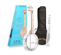 Gold Tone Little Gem Ukelele de 4 cuerdas, derecho, transparente (LG/D)