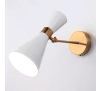 Gold Wall Sconce Lighting Adjustable Angle Bedside Wall Mount Lamp Creative Trumpet Shape Home Decor Wall Light Fixture, E27 Up Down Industrial Vintage Wall Sconces For Bedroom Ba