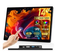 Golday Pantalla táctil portátil industrial de 14 pulgadas, pantalla táctil FHD 1920 × 1080 IPS para pantalla de ordenador portátil, HDMI, VGA, DVI, compatible con PC, portátil, PS5/4, Xbox, Mini PC/PS